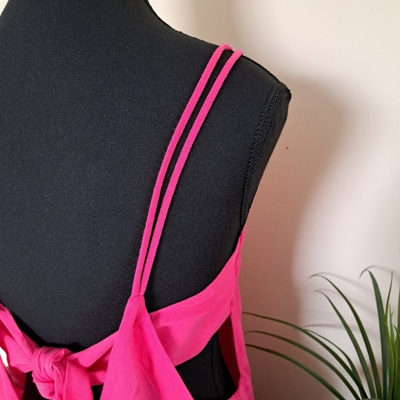 Lulu's Fuschia Pink Tank Top Tie Back Size Small Cami Top NWT - Picture 8 of 11